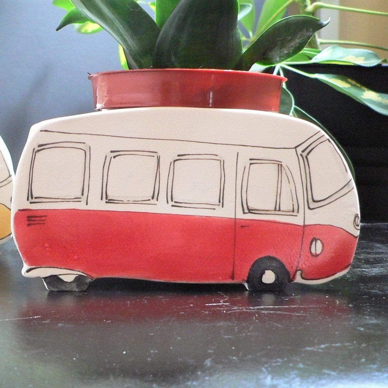 Julie Richard Accessory red Westfalia Ceramic Planter