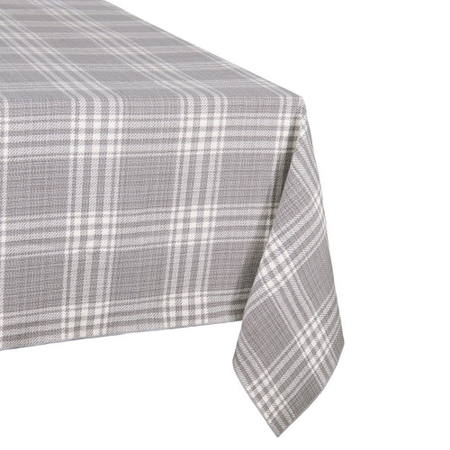 Grey plaid corner of a table cloth
