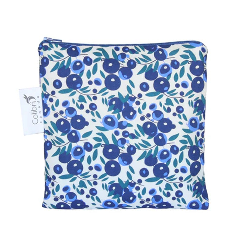 Reusables bag with blueberry pattern on a white background