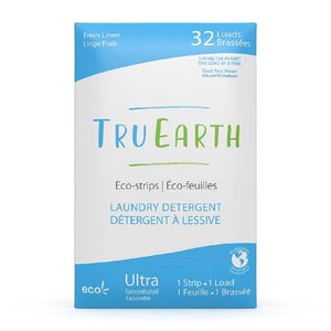 Tru Earth cardboard, blue and white with blue and green print