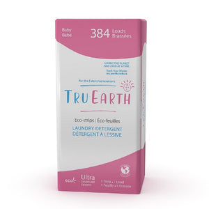 front view of box of Tru Earth pink and white