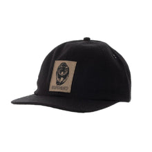 Load image into Gallery viewer, 5 panel hat with black sketch of a bear on a faux leather patch

