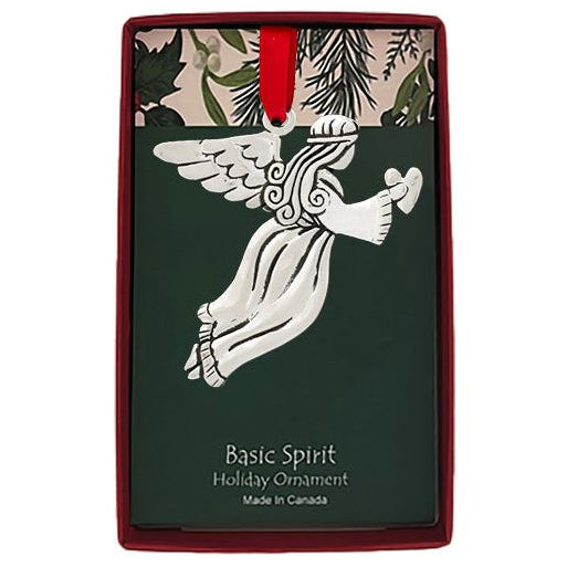 Pewter Christmas Ornament Angel with Heart