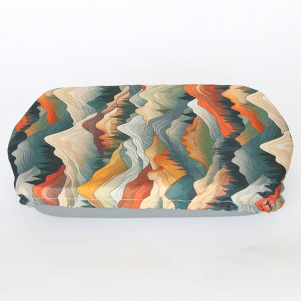 Colorful abstract patterned cover on a white background