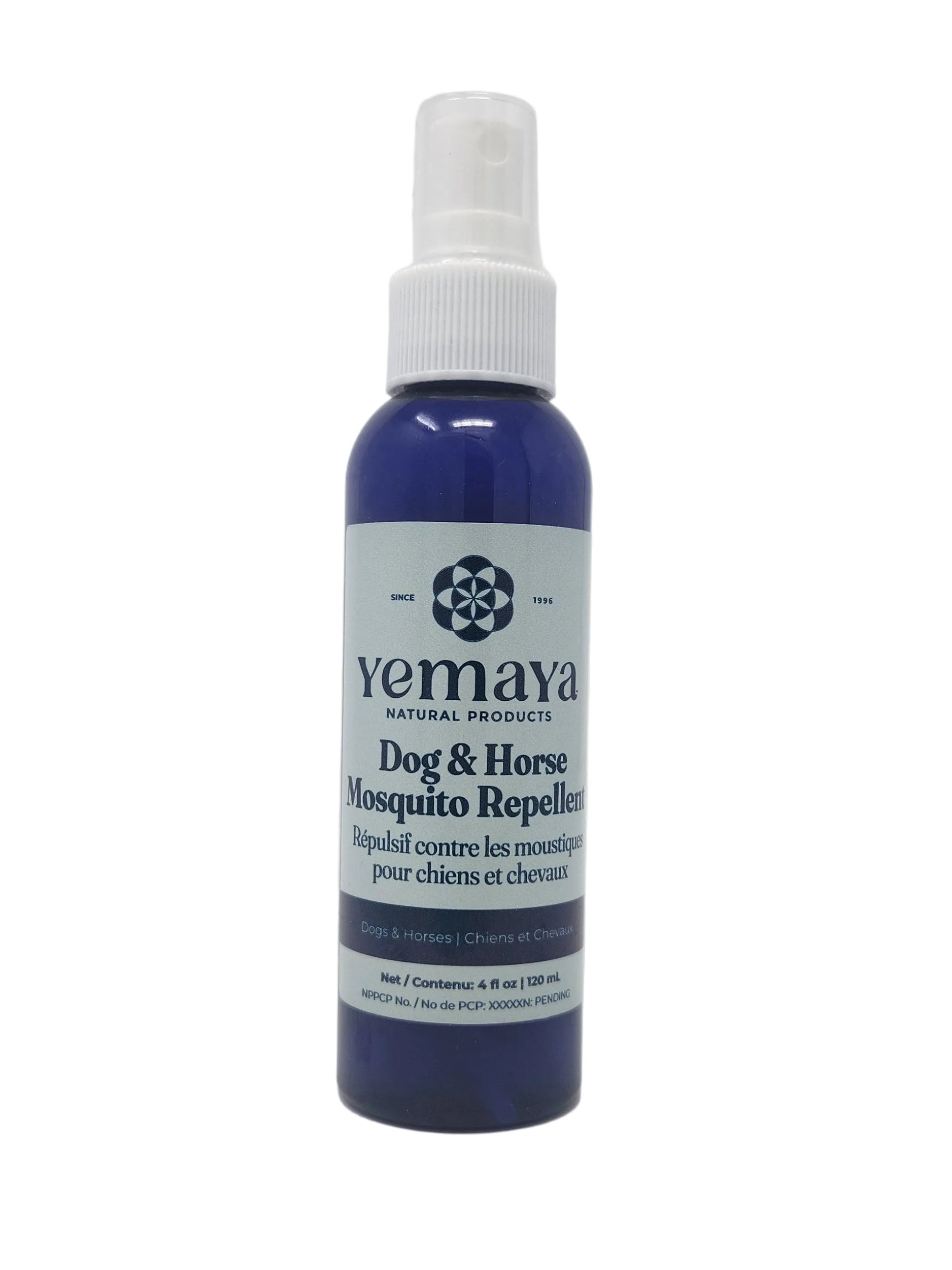 Yemara dog and cat mosquito spray bottle on a white background