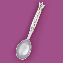 Load image into Gallery viewer, silver ice cream scoop with crown on the end of handle and inscribed with Ice Cream Queen
