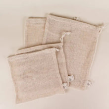 Load image into Gallery viewer, two different sizes of four cotton mesh produce bags laying on side
