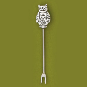 silver pick with owl on the end