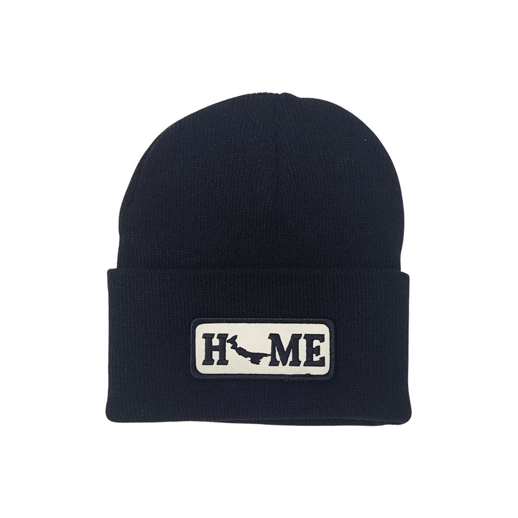 Black cuffed beanie with Prince Edward Island 'HOME' patch