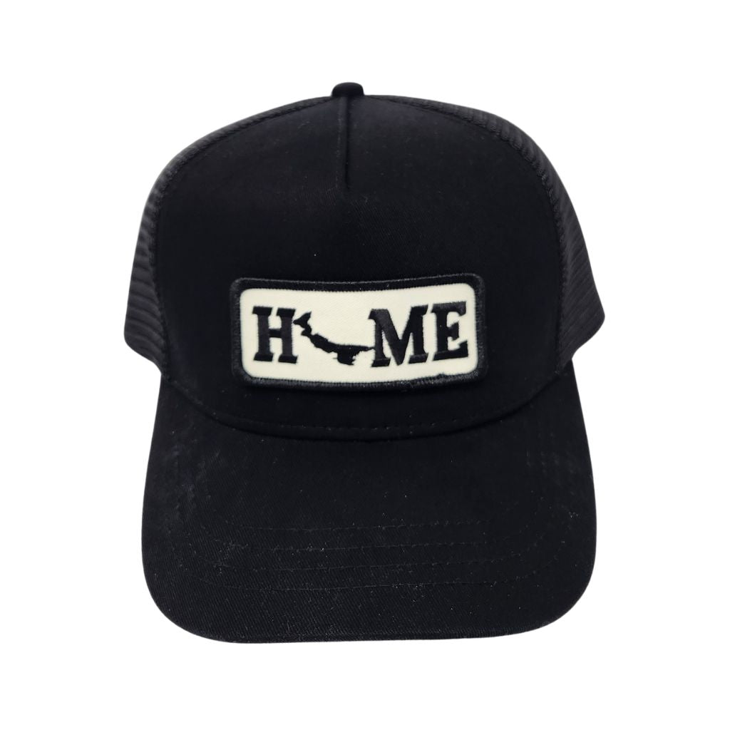 Black cap with Prince Edward Island 'HOME' patch on a white background