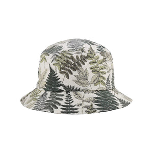Bucket hat with nature inspired over all green fern print
