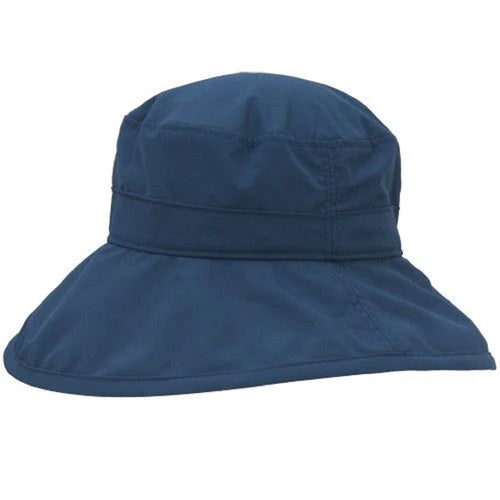 Navy coloured wide brim nylon hat