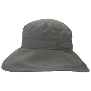 Grey coloured wide brim nylon hat
