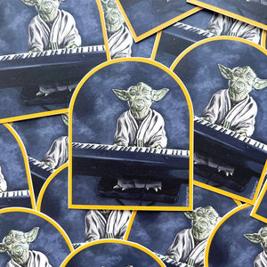 Yoda playing the keyboard
