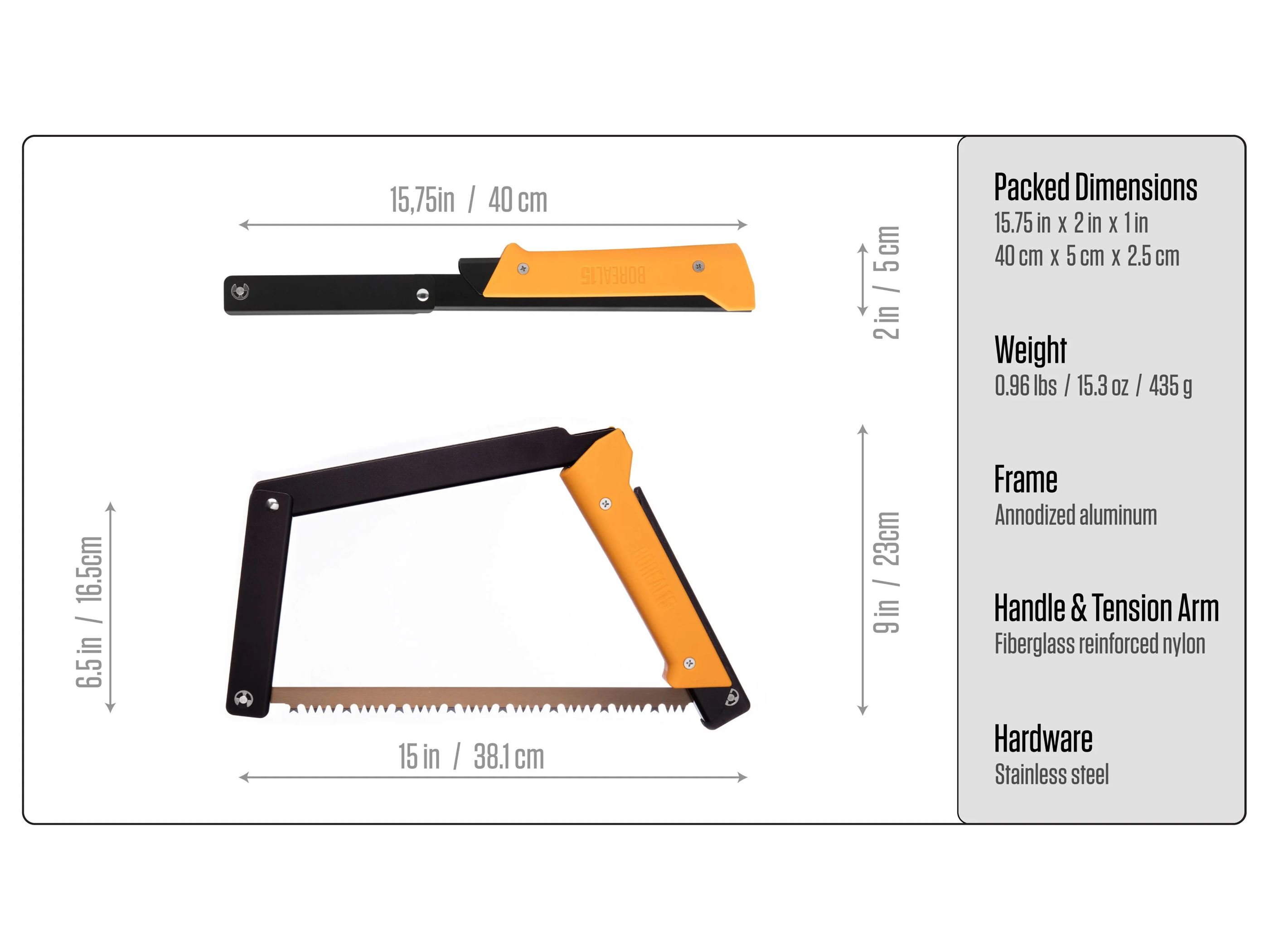 Agawa Tools 15" / Yellow handle Foldable Bow Saw