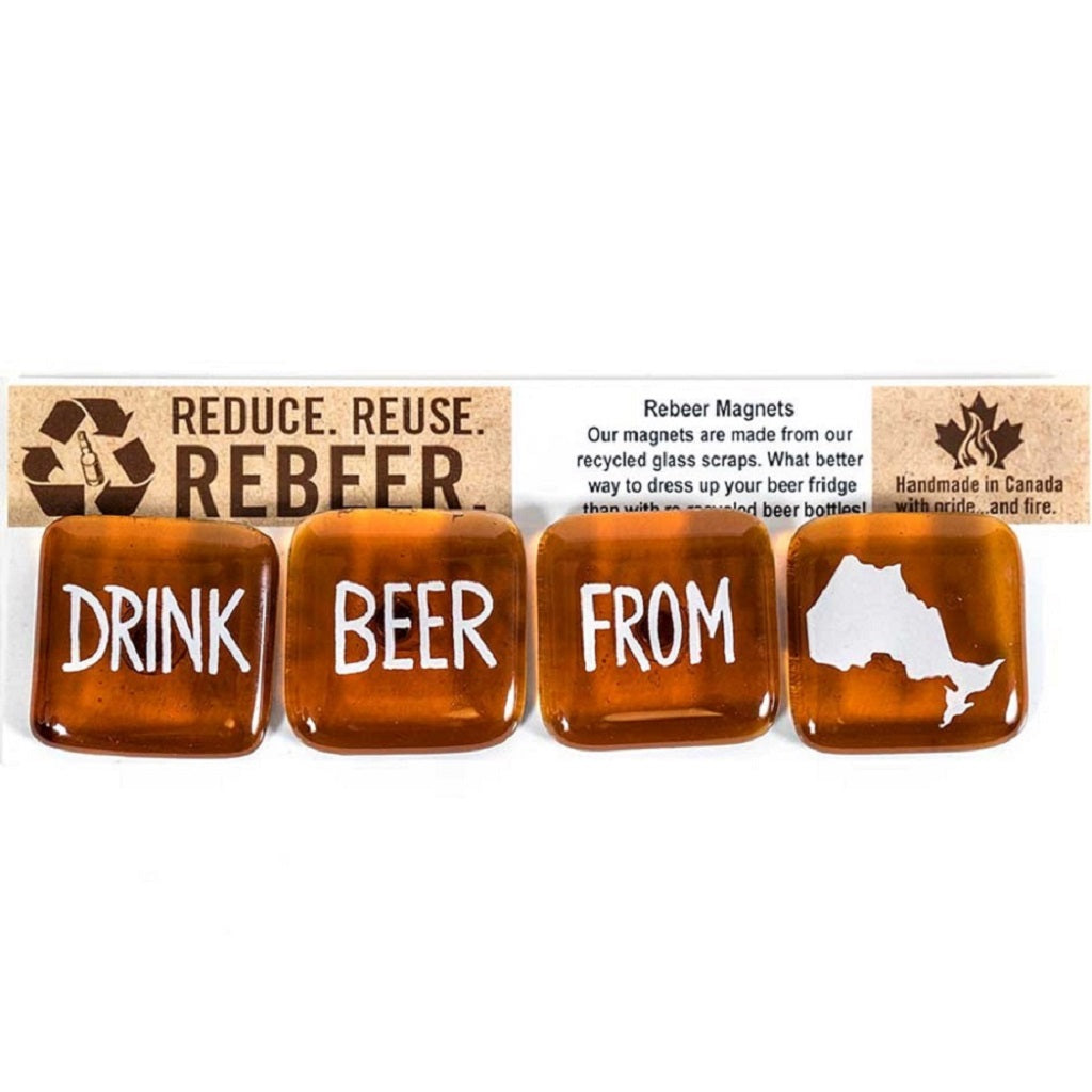 Accessory Drink Beer From Here / brown Magnet Sets with white print and graphics