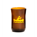 Tableware Canoe Great Outdoors Tumblers brown with yellow graphic of a canoer