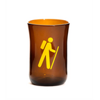  Tableware Hiker Great Outdoors Tumblers brown with yellow graphic of a hiker