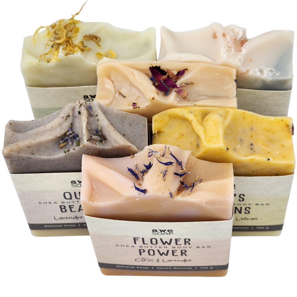 tops of handmade soap