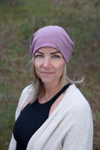 Woman  wearing an Adult 5 Way Beanie outside
