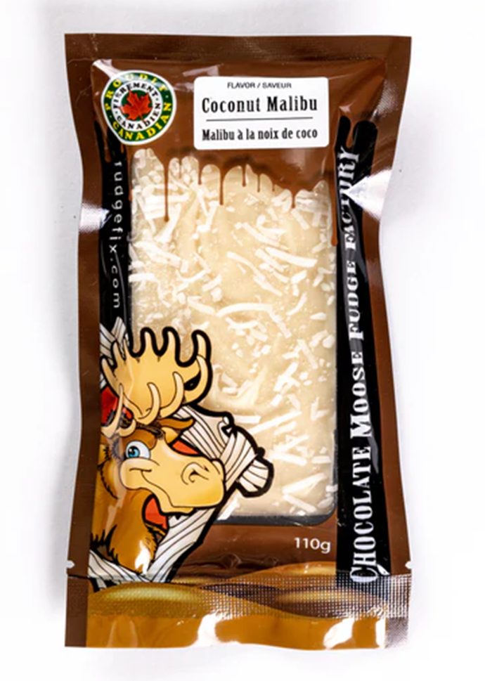 Chocolate Moose Fudge Factory Candy Coconut Malibu - 110g Fudge Bar