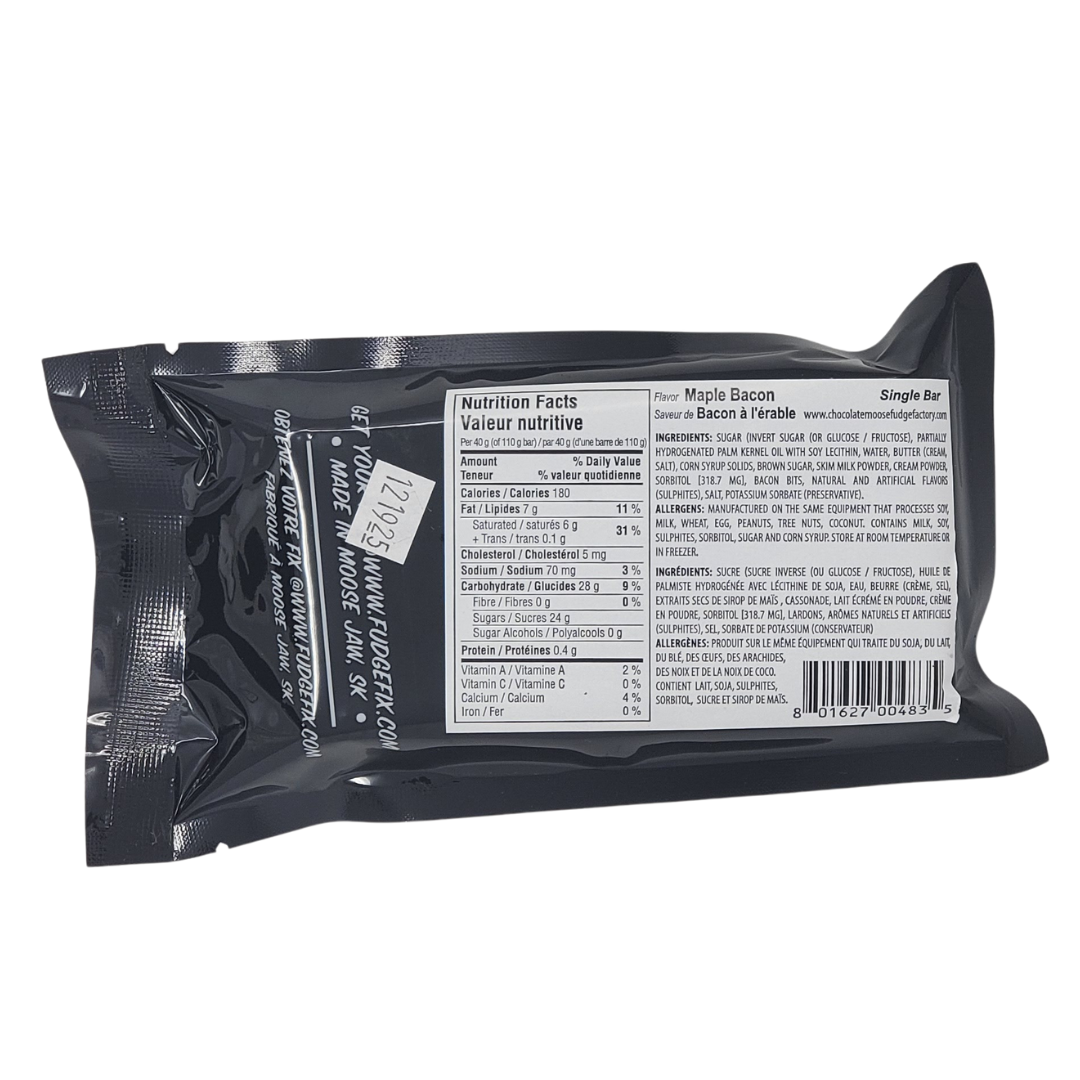 Chocolate Moose Fudge Factory Pantry Maple Bacon- 110g Fudge Bar