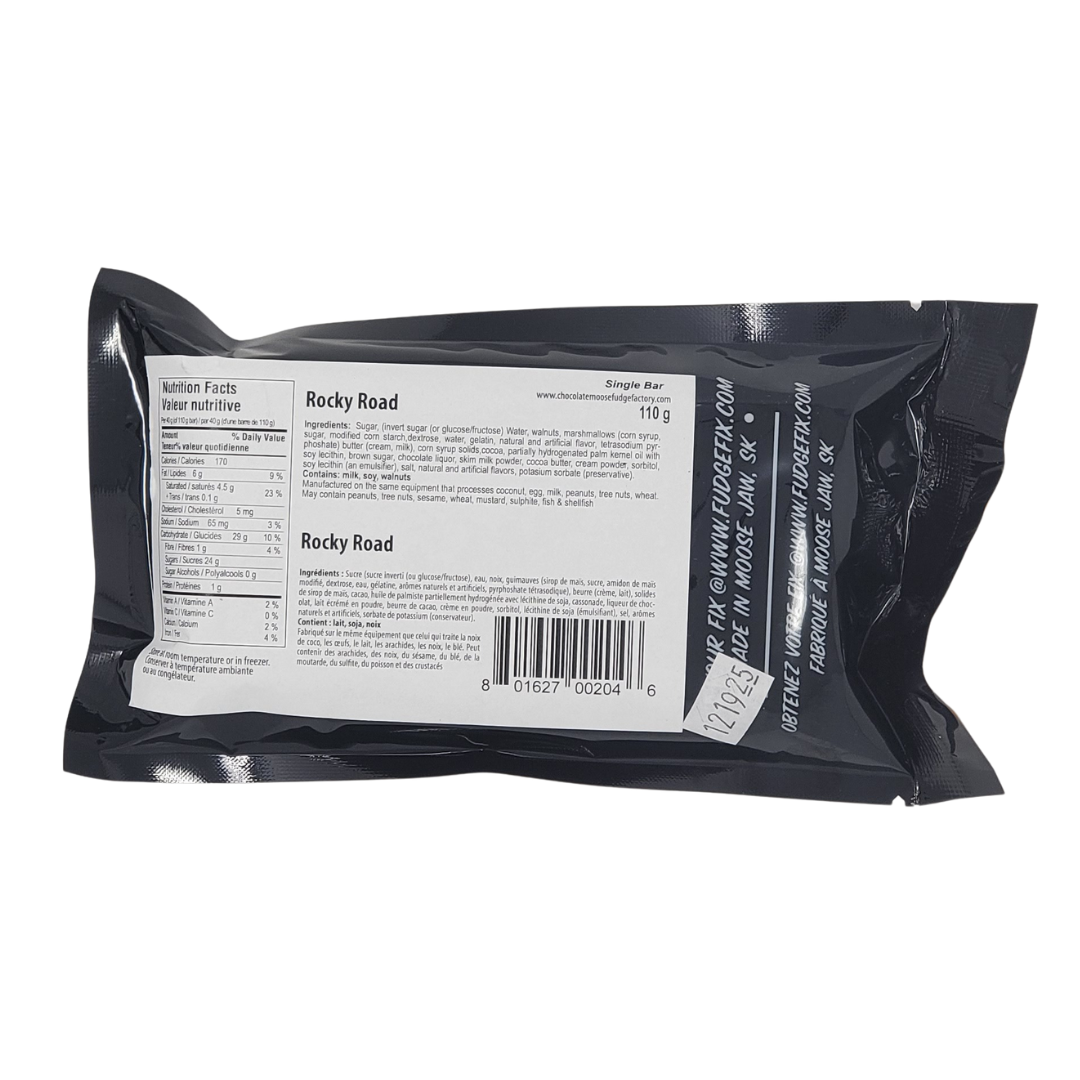 Chocolate Moose Fudge Factory Pantry Rocky Road- 110g Fudge Bar