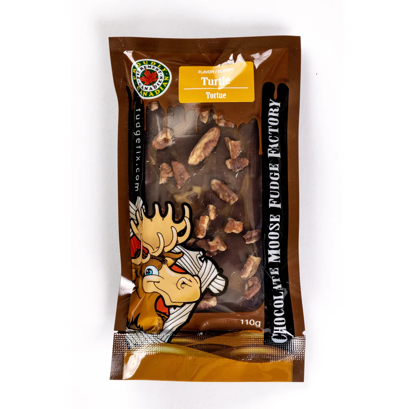 Chocolate Moose Fudge Factory Pantry Turtles- 110g Fudge Bar