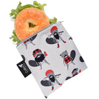Colibri Canada Beavers Reusable Snack Bag - Large with a bagel half way out