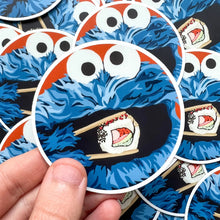 Load image into Gallery viewer, Cookie Monster eating sushi
