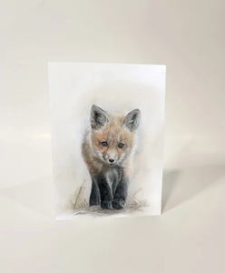 Fox walking towards you Animal Print Greeting Cards