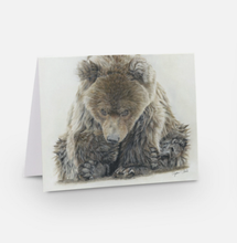 Load image into Gallery viewer, Bear cub sitting on bum Animal Print Greeting Cards
