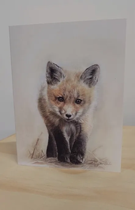 Fox walking towards you Animal Print Greeting Cards