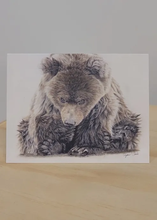 Load image into Gallery viewer, Bear cub sitting on bum Animal Print Greeting Cards
