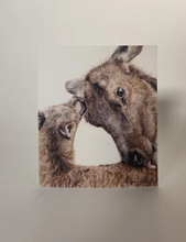 Load image into Gallery viewer,  &quot;I&#39;ll Love You Forever&quot; Elk and Calf Crystal Clarke Animal Print Greeting Cards
