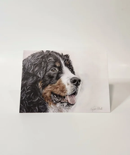 Load image into Gallery viewer, front of a card with a Bernese Mountain Dog head on it
