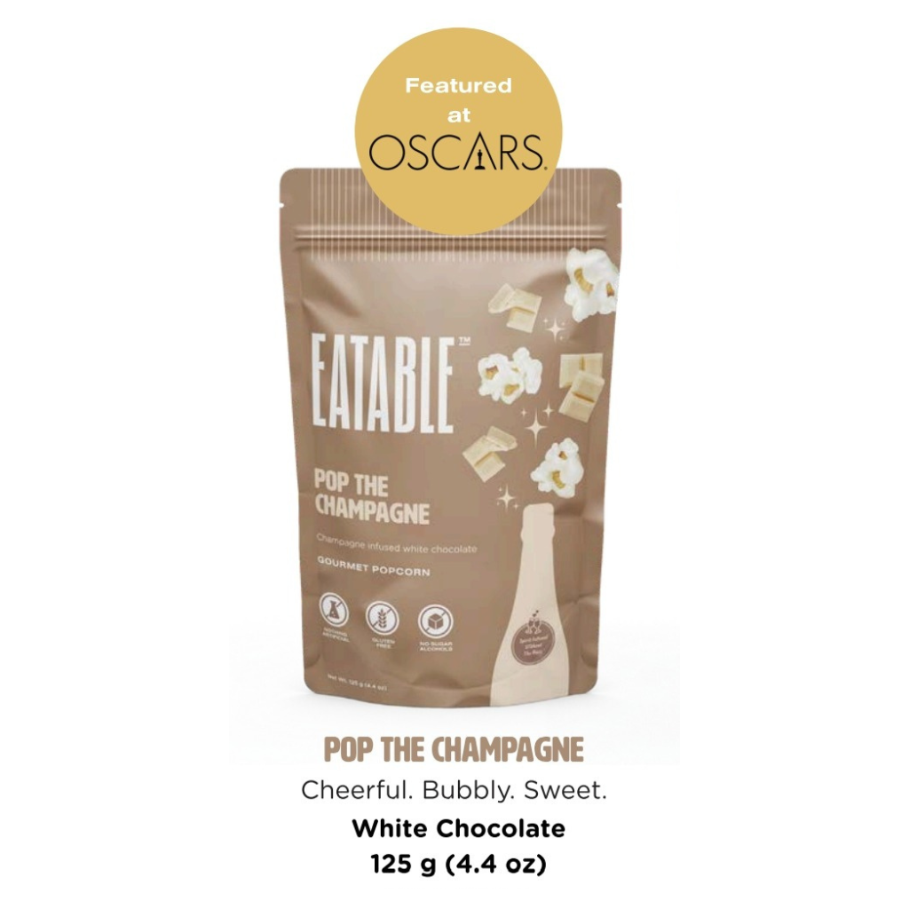 Eatable Popcorn snacks Pop the Champagne Gourmet White Chocolate Popcorn Gourmet Happy Hour Inspired Popcorn