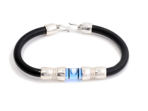 silver & black Chris Bracelet with level charm