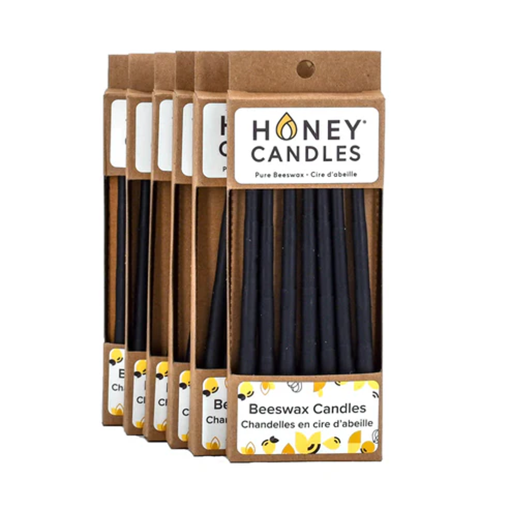 Honey Candles Accessory 7 Pack of Black Beeswax Candles