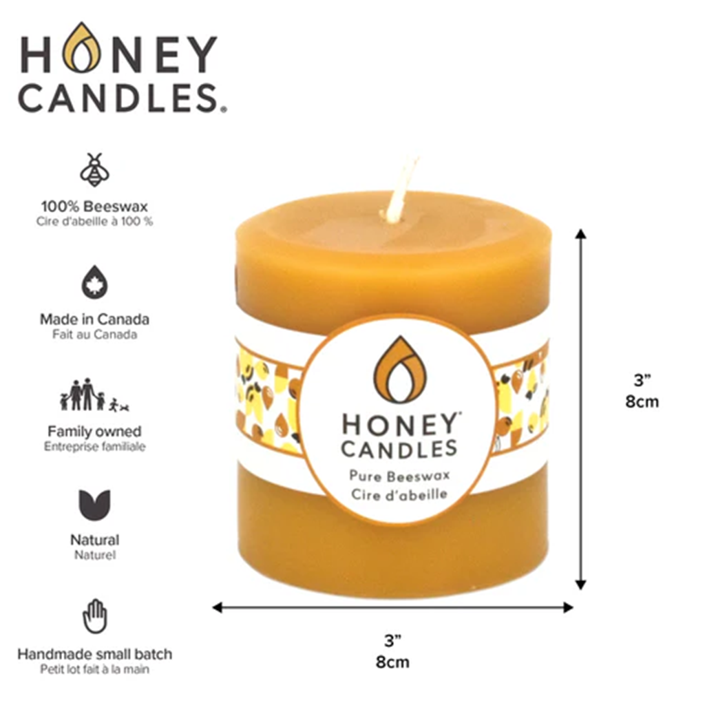 Honey Candles Accessory Round Natural Beeswax Pillar Candle