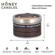 Load image into Gallery viewer, Honey Candles candle Natural Beeswax Emergency Candle Tin
