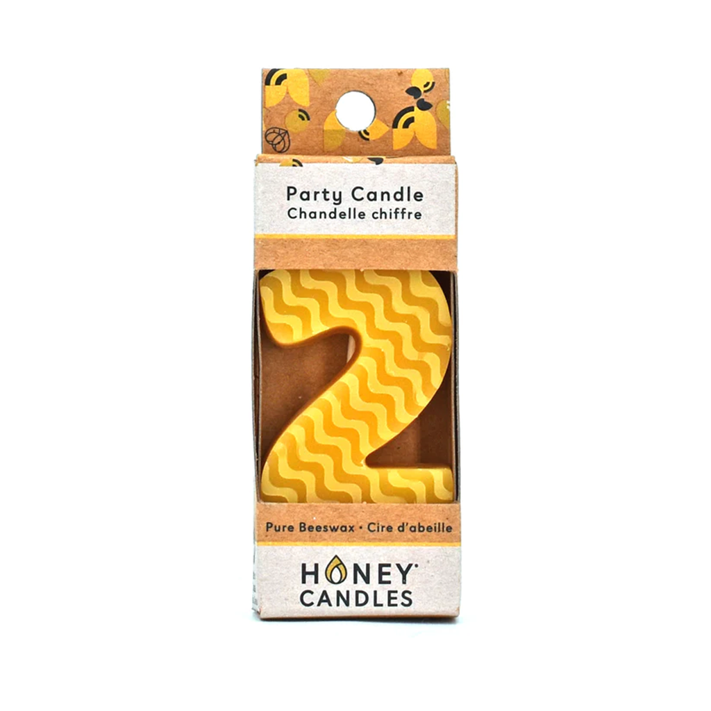 Honey Candles celebrations Natural / 2 Number Candles