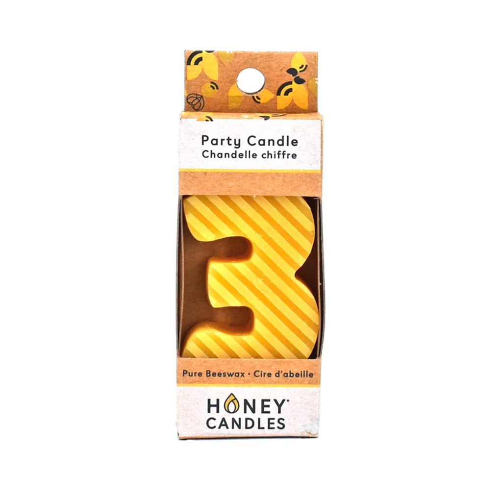 Honey Candles celebrations Natural / 3 Number Candles