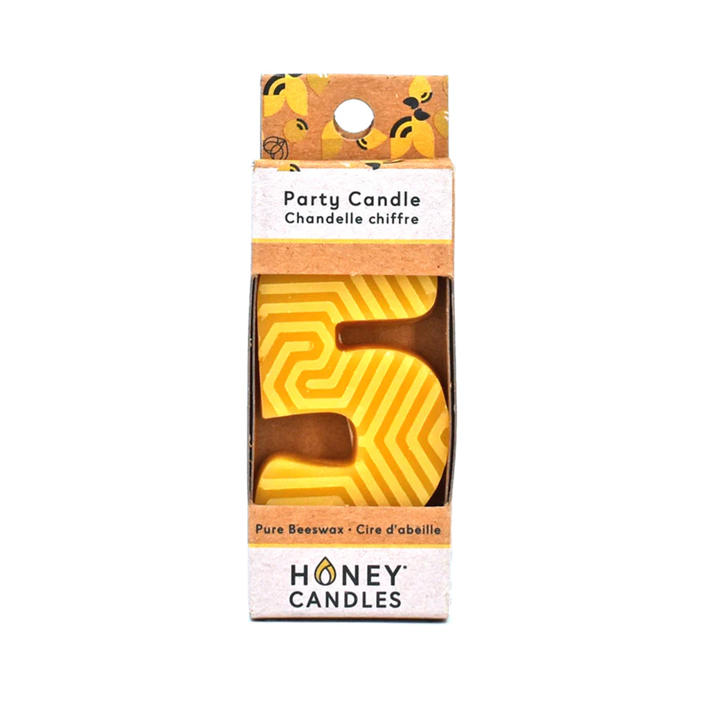 Honey Candles celebrations Natural / 5 Number Candles