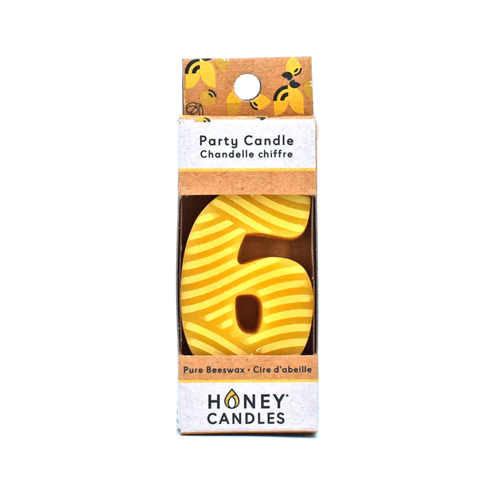 Honey Candles celebrations Natural / 6 Number Candles