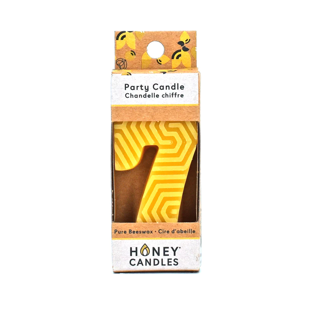 Honey Candles celebrations Natural / 7 Number Candles