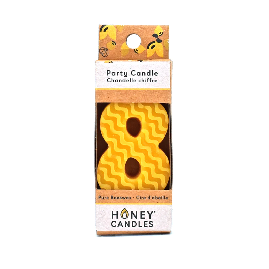 Honey Candles celebrations Natural / 8 Number Candles