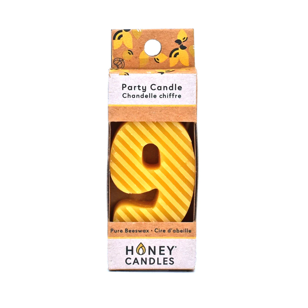 Honey Candles celebrations Natural / 9 Number Candles