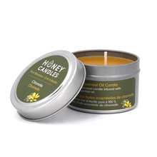 Load image into Gallery viewer, Honey Candles Garage &amp; Outdoors Citronella Beeswax Candle Tin
