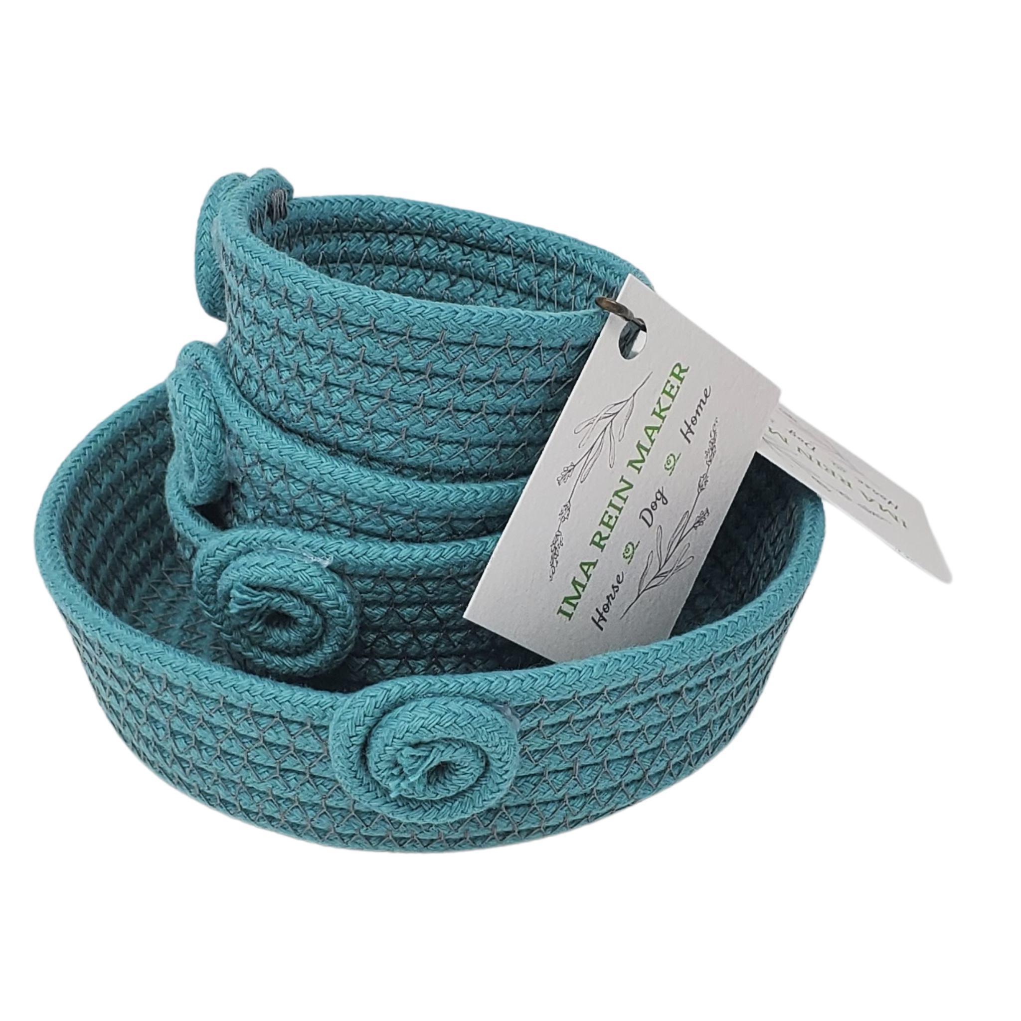 Ima Rein Maker Accessory Tiny / Teal / Classic Rope Bowls - Single Colour